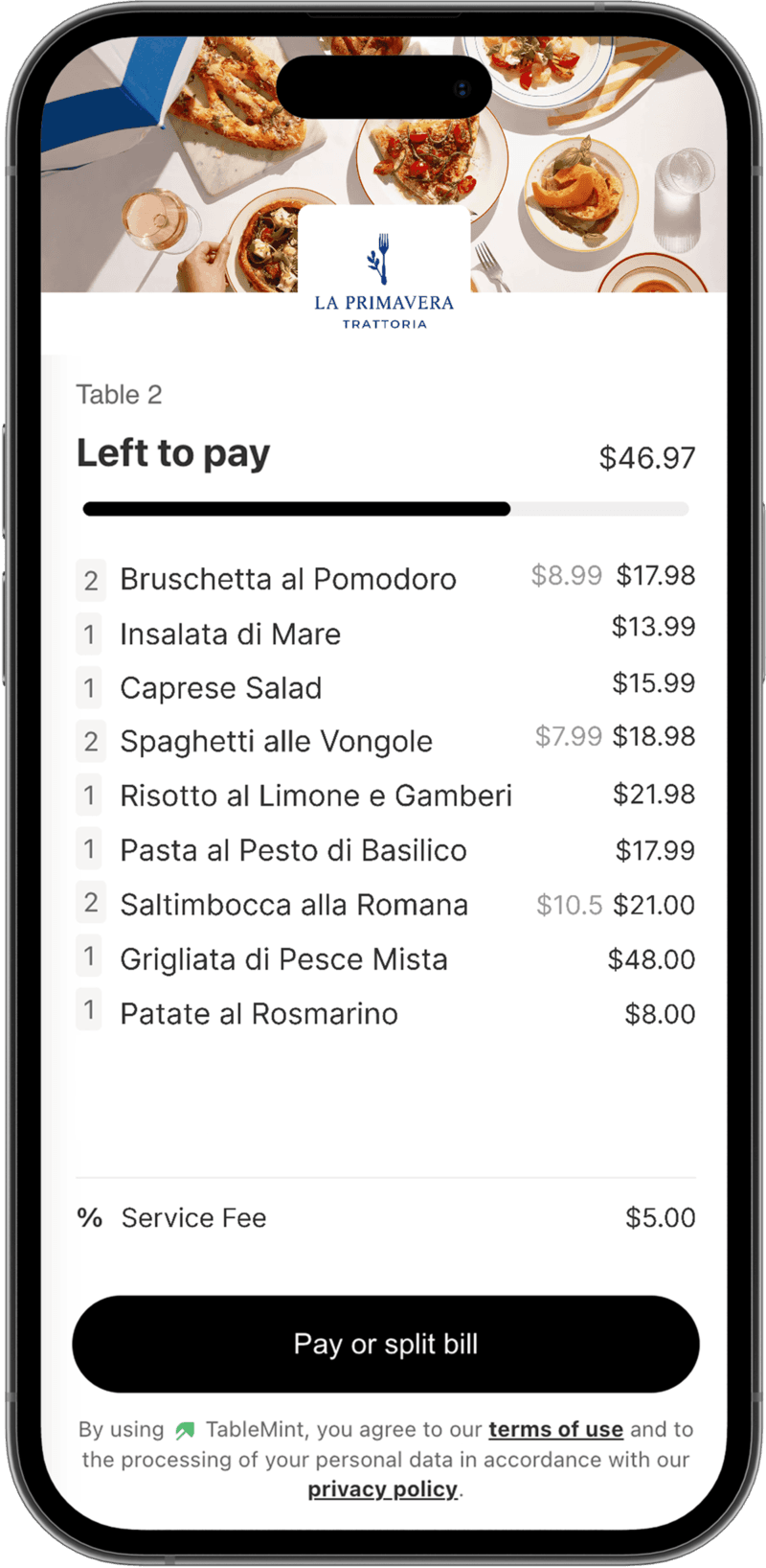 Instant payment data collection