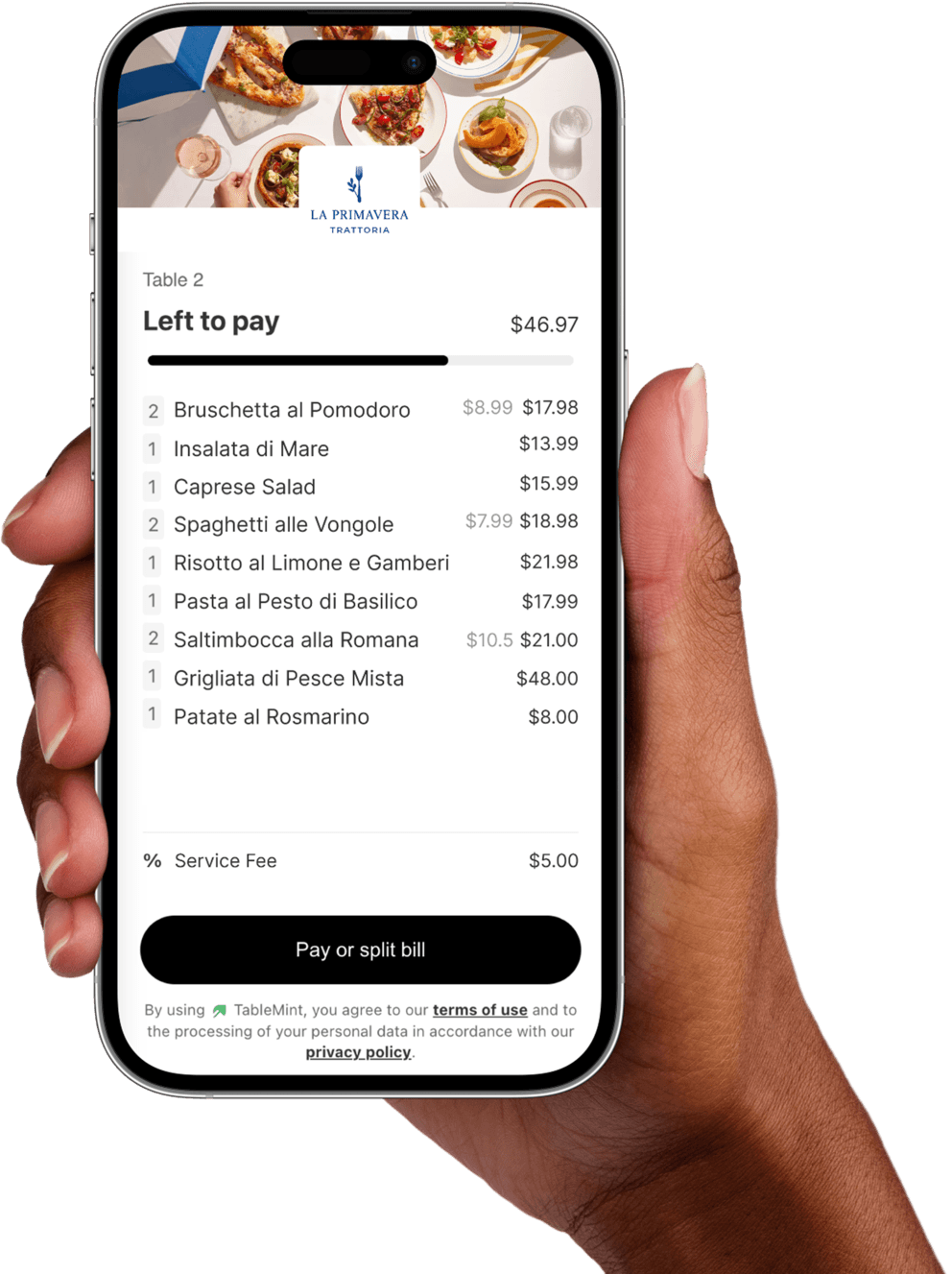 TableMint receipt mockup